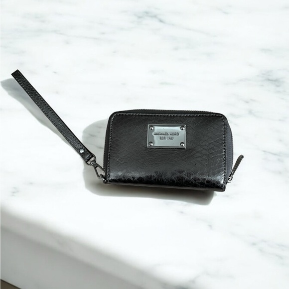 Michael Kors silver Snakeskin Wristlet with strap - Picture 2 of 4